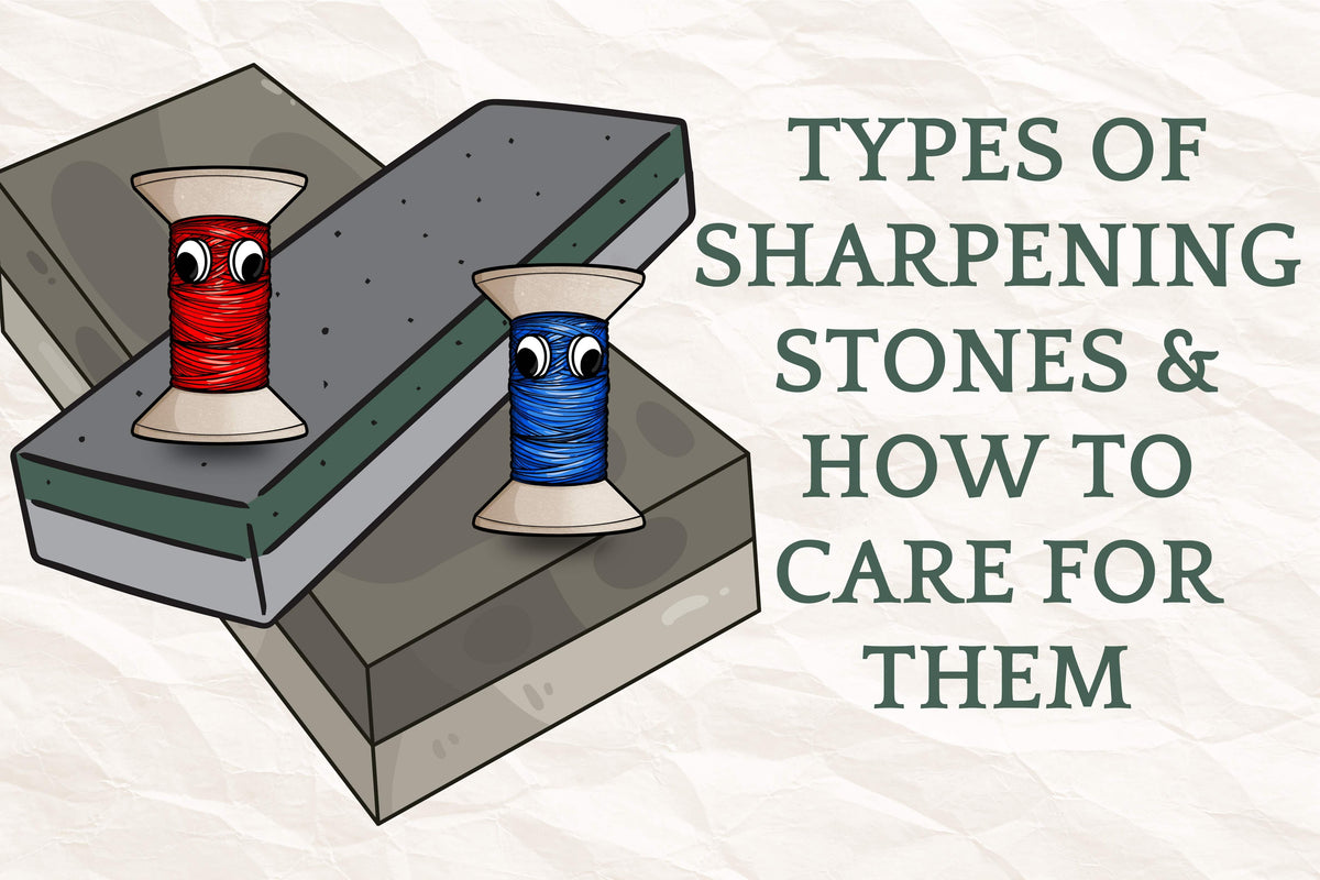 Types of sharpening stones and how to care for them with two stones and two mascots