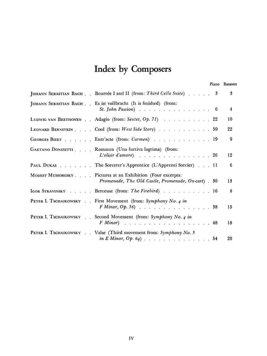 Solos for the Bassoon Player with Piano Accompaniment